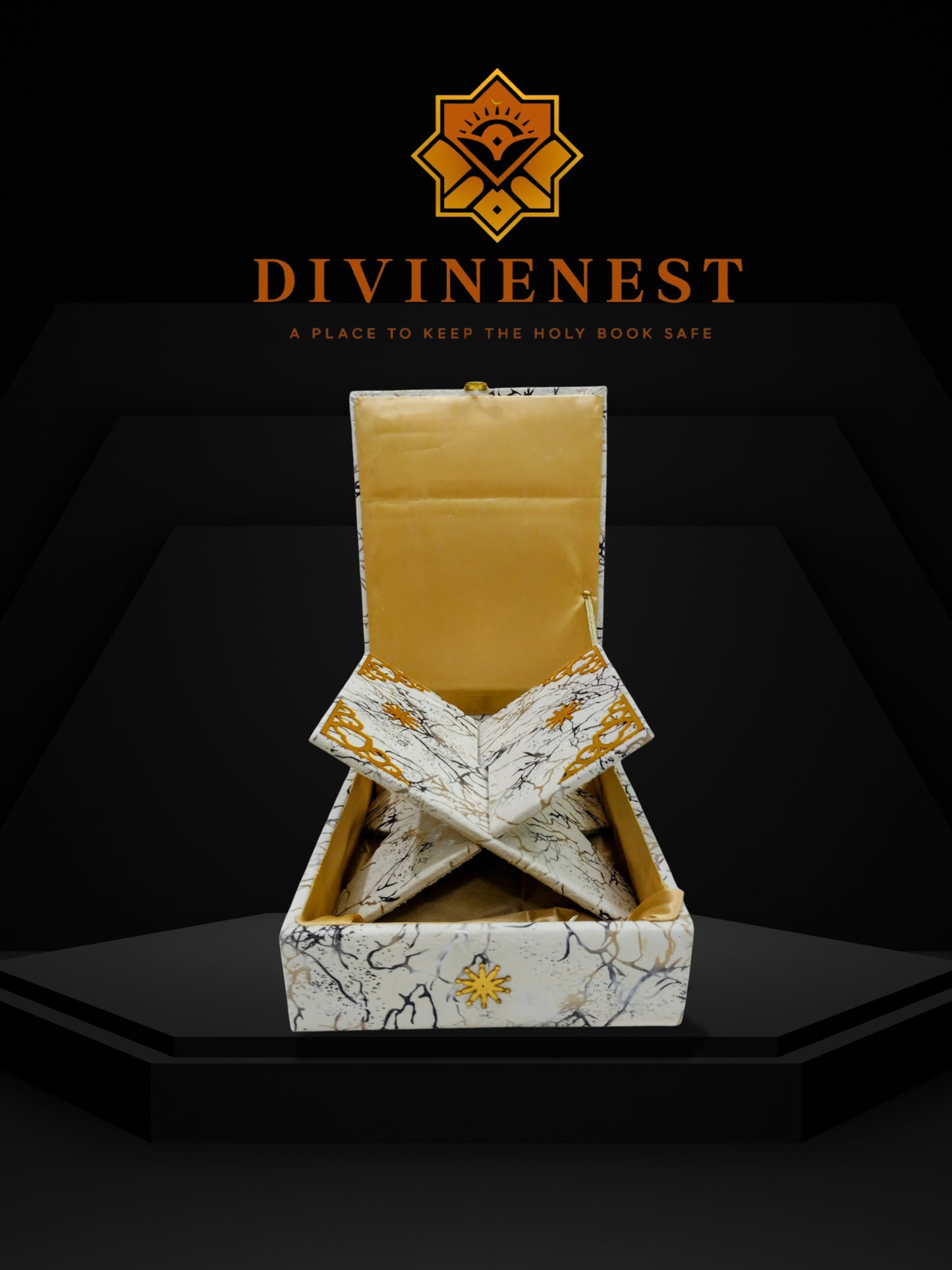 Premium Turkish-Style Quran + Box & Rihal (Handmade Collection)