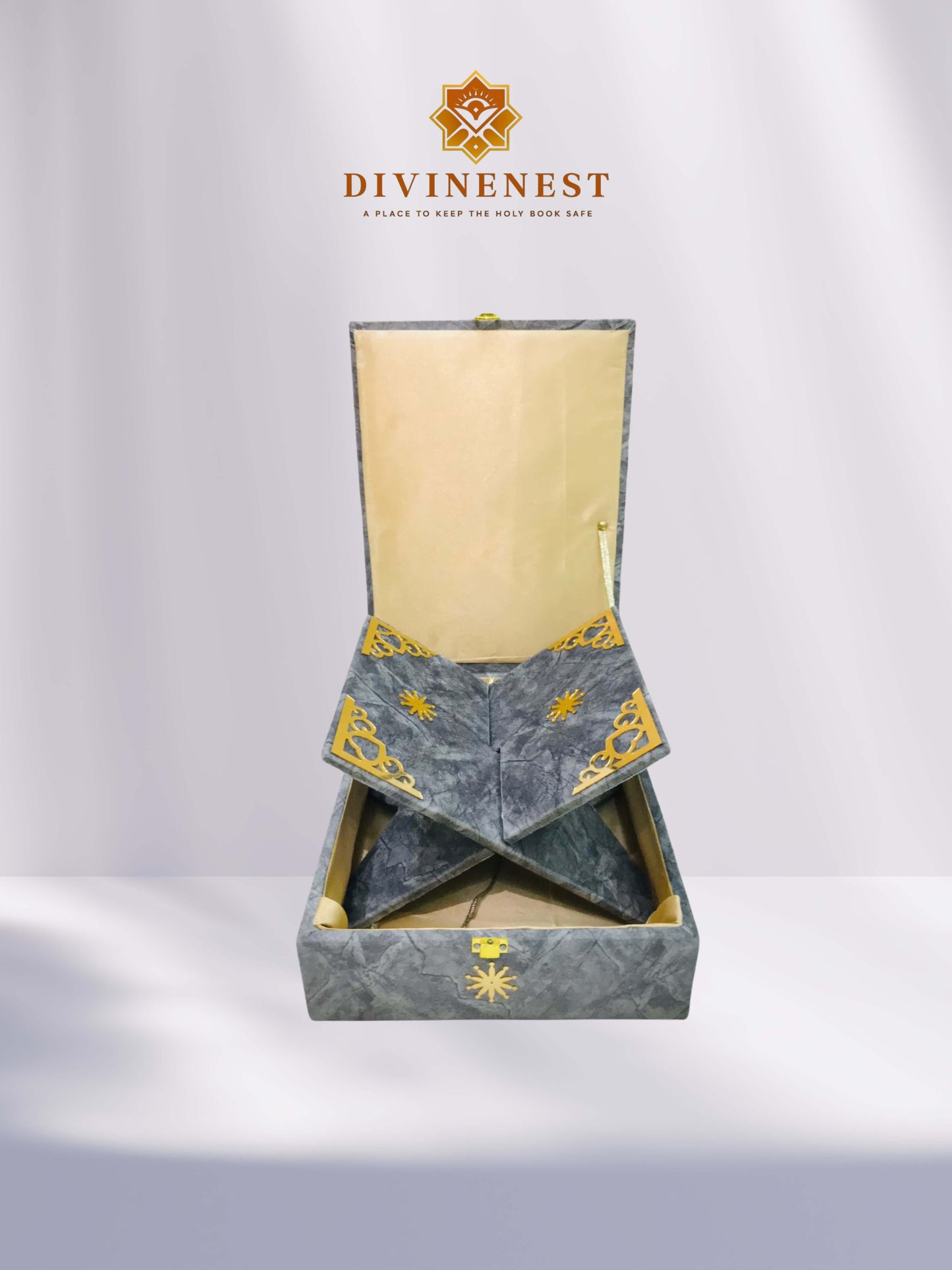 DivineNest – Premium Turkish-Style Quran Box & Rihal (Handmade Collection)