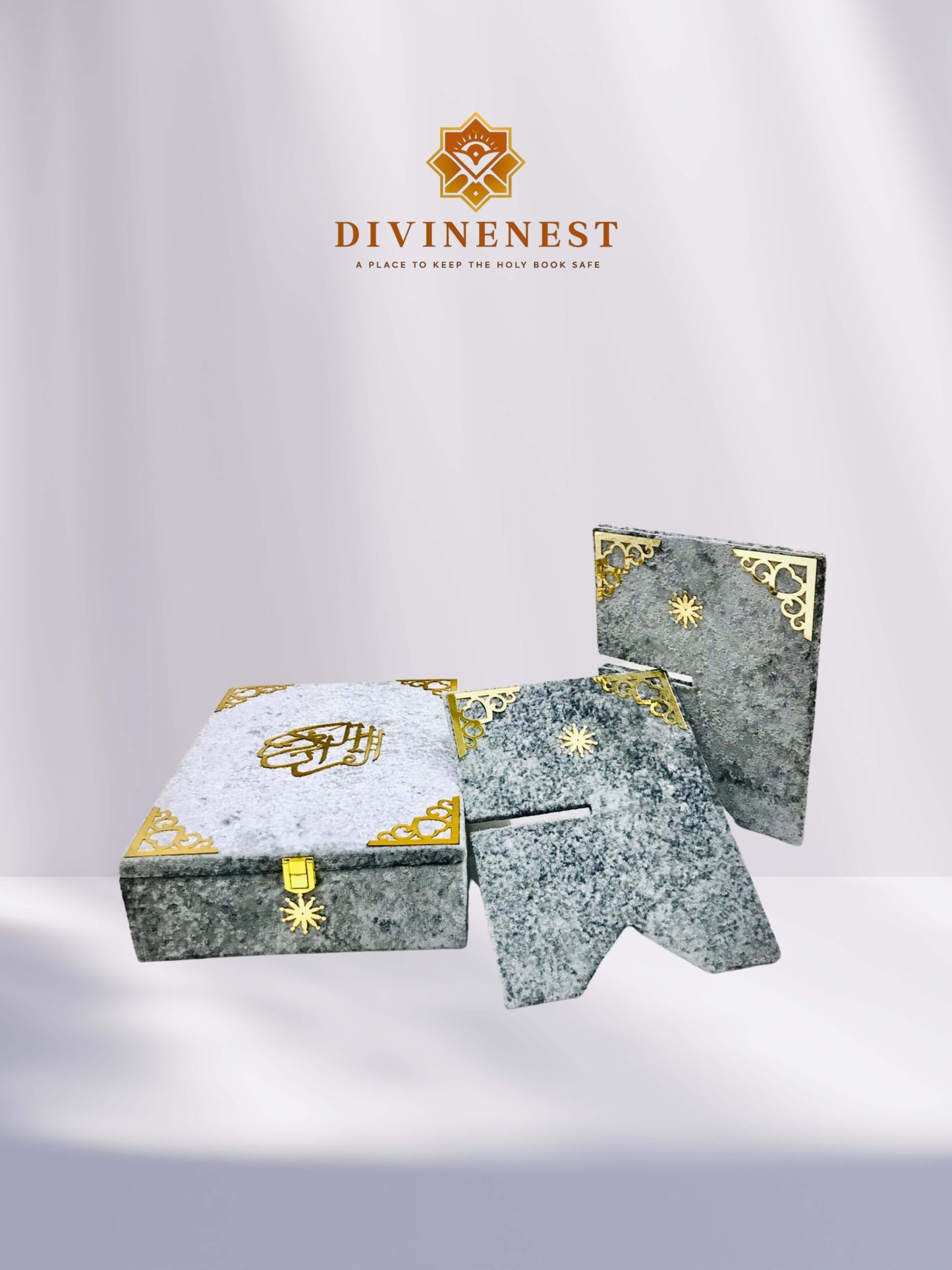 DivineNest – Premium Turkish-Style Quran Box & Rihal (Handmade Collection)