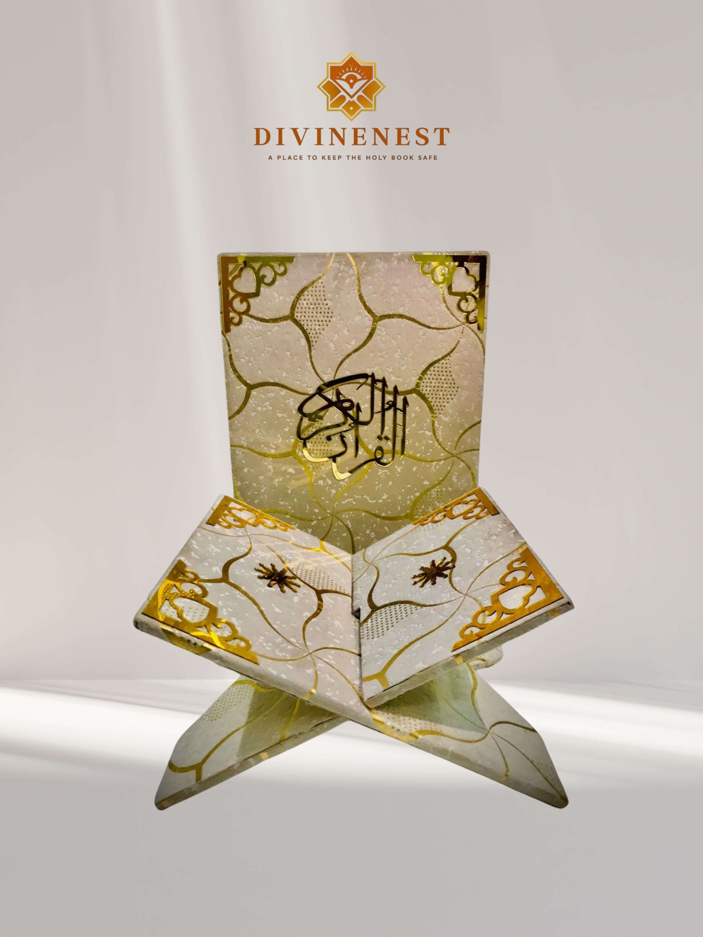 DivineNest – Premium Turkish-Style Quran Box + Quran & Rihal (Handmade Collection)