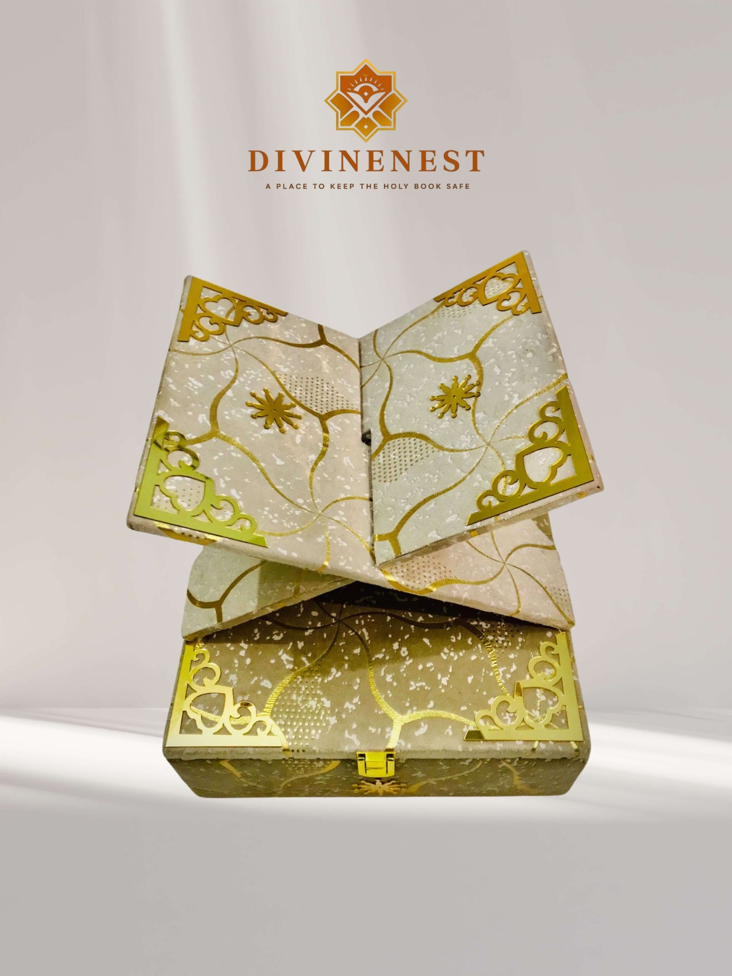 DivineNest – Premium Turkish-Style Quran Box + Quran & Rihal (Handmade Collection)