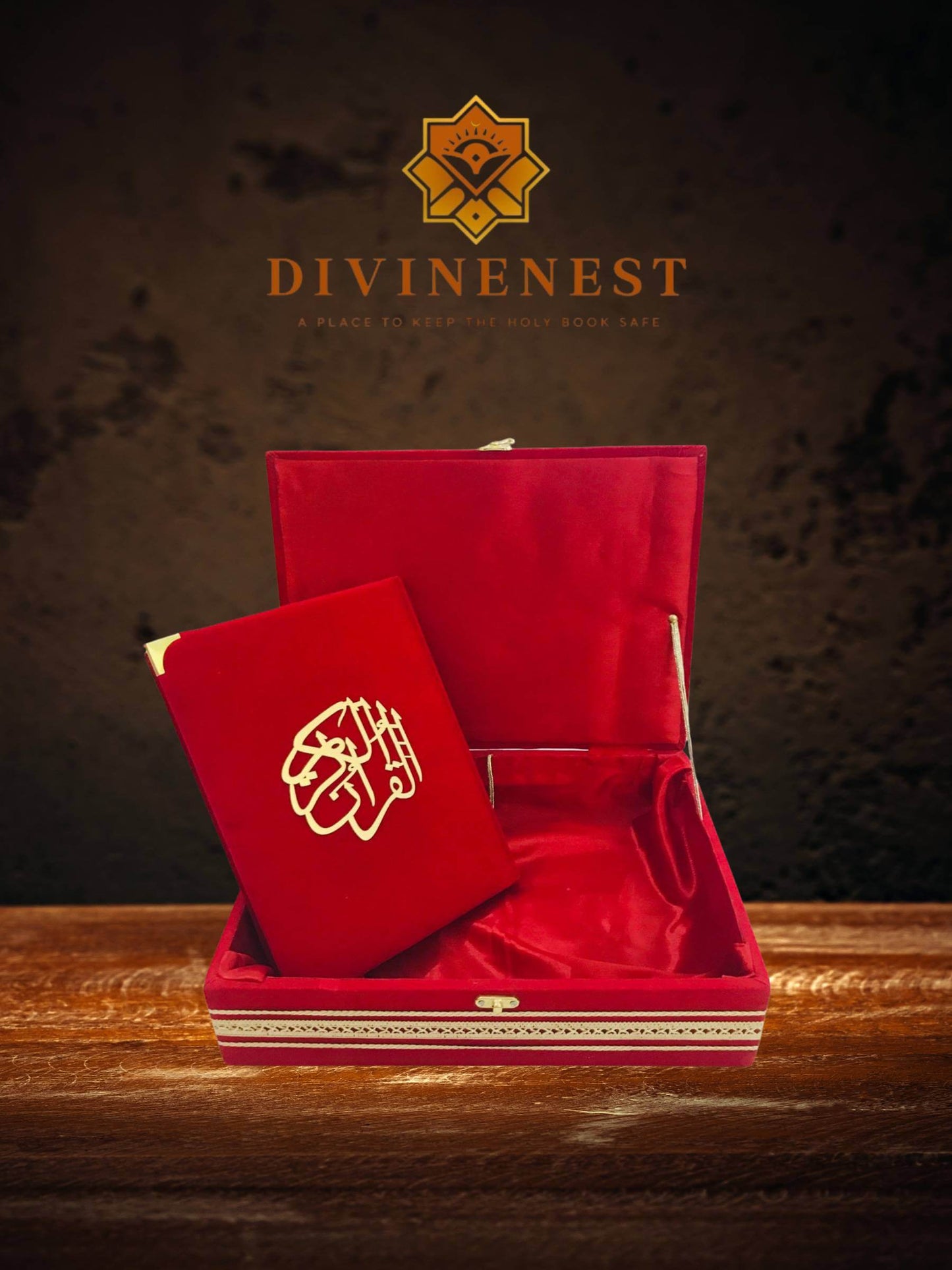 DivineNest – Premium Style Quran Box & Quran Majeed (Handmade Collection)