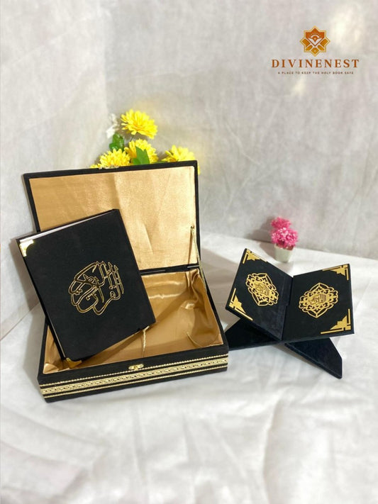 Premium Al Quran Box + Rehal & Quran Majeed