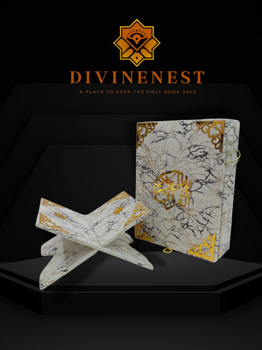 Premium Turkish-Style Quran + Box & Rihal (Handmade Collection)